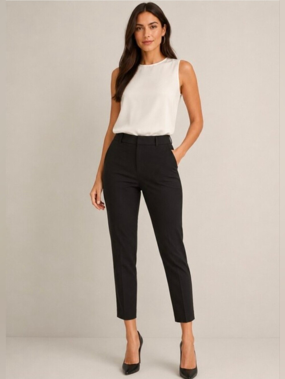 ❤️ NWOT! WHITE HOUSE BLACK MARKET HIGH RISE ELLE SLIM ANKLE TROUSER PANTS, 2 (26